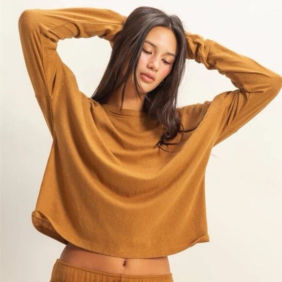 Sundance M Medium Sweater Silk Blend Gold Mustard Round Neck Long Sleeve Knit - Picture 1 of 13